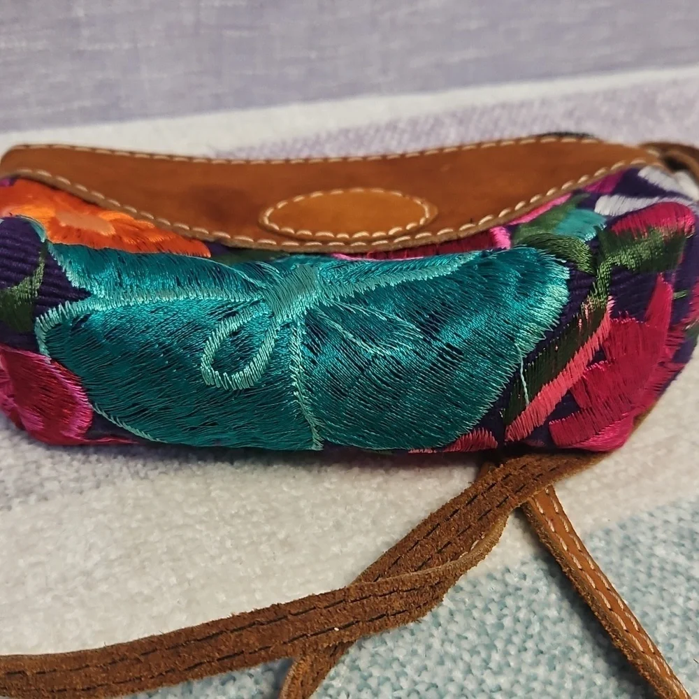Embroidered Floral Crossbody Bag